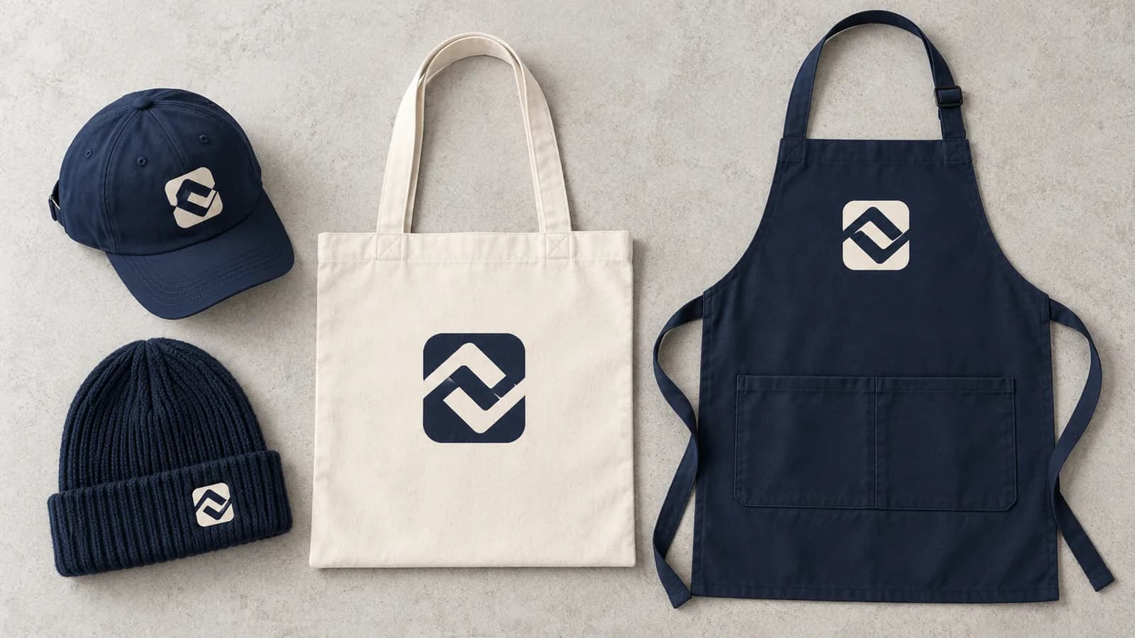 Firemné doplnky s logom: šiltovka, čiapka beanie, bavlnená taška a zástera