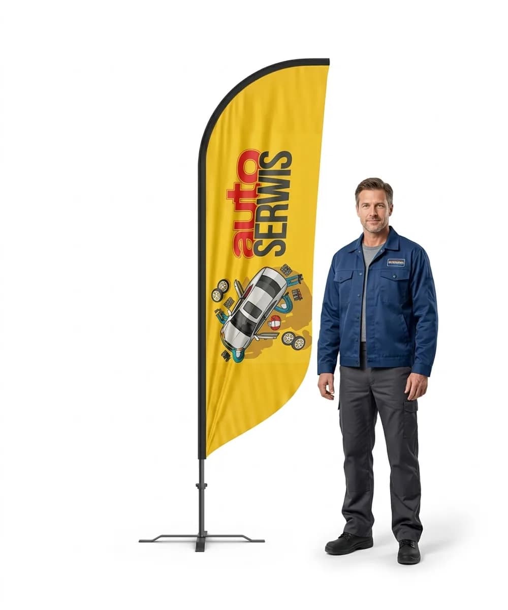 Reklamná vlajka Winder – Moto – vzor 1 – konfigurovateľná súprava