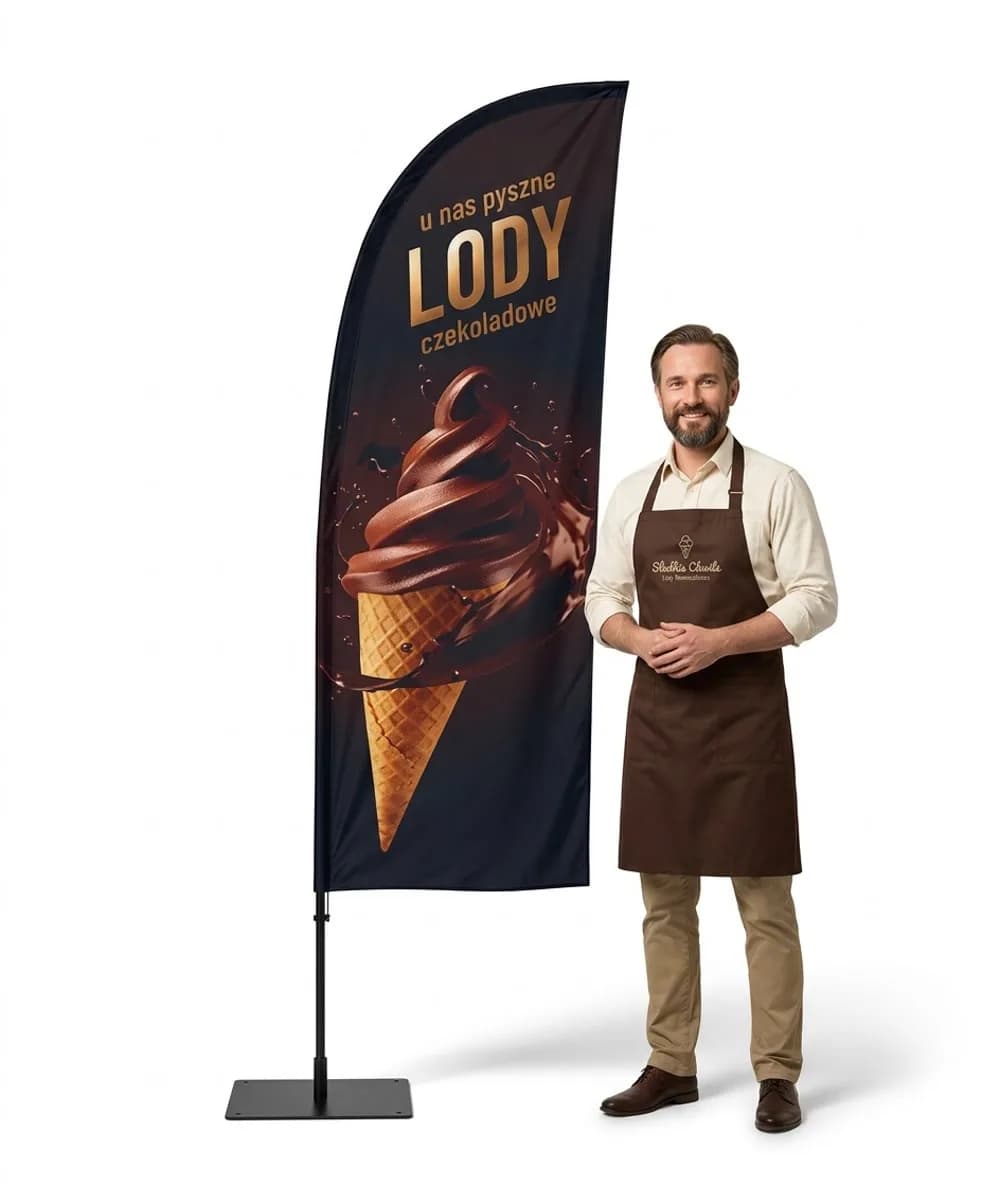 Reklamná vlajka Winder – Zmrzlina – vzor 15 – konfigurovateľná súprava
