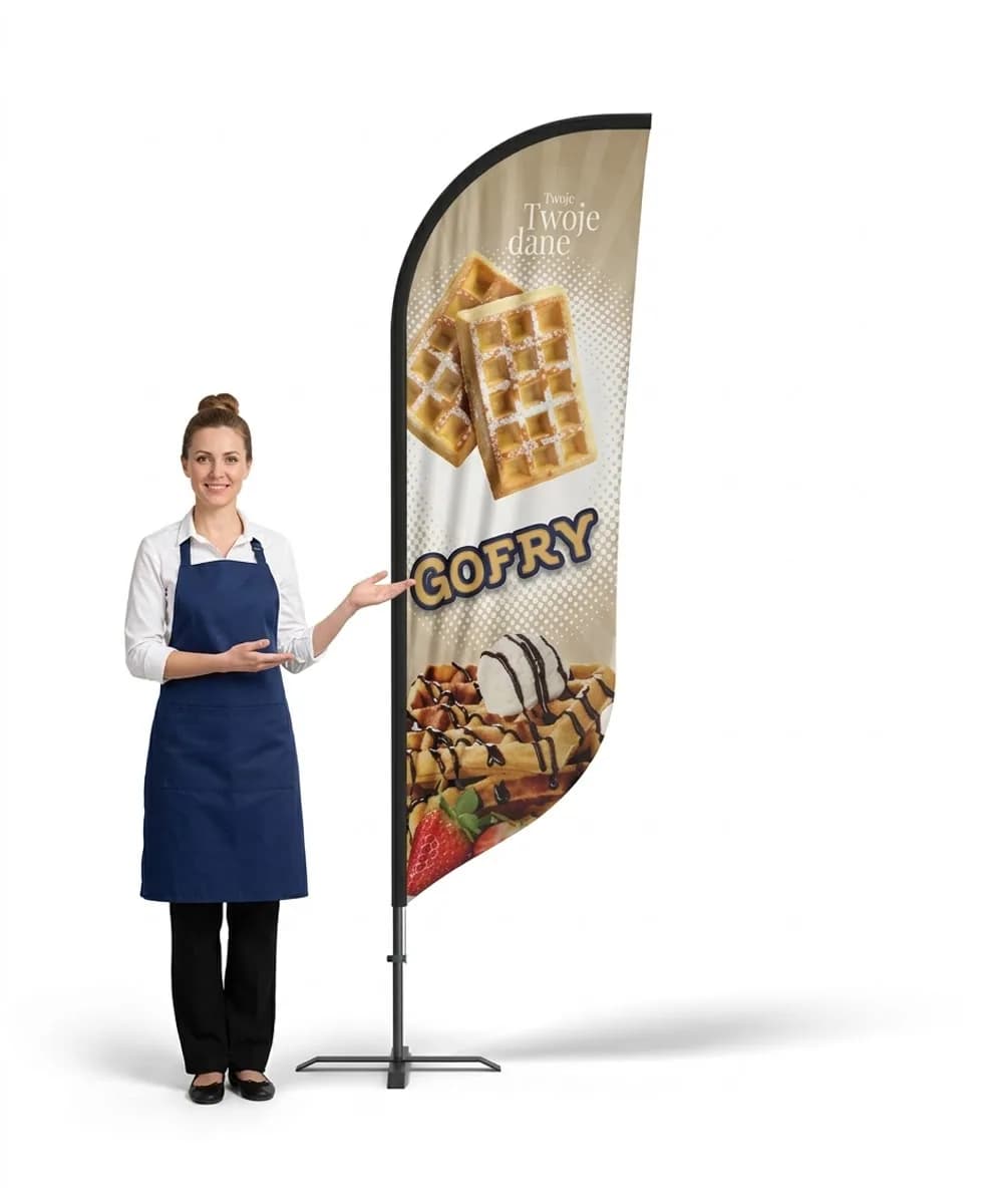 Reklamná vlajka Winder – Zmrzlina – vzor 129 – konfigurovateľná súprava