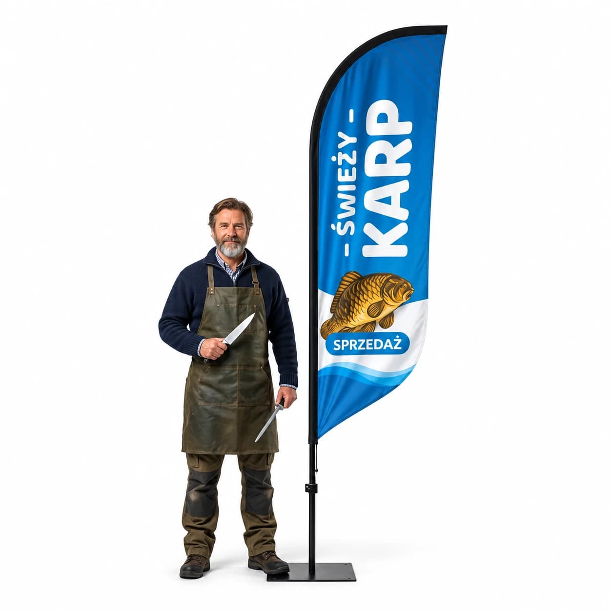 Reklamná vlajka Winder – Živý kapor reklama – vzor 5 – konfigurovateľná súprava