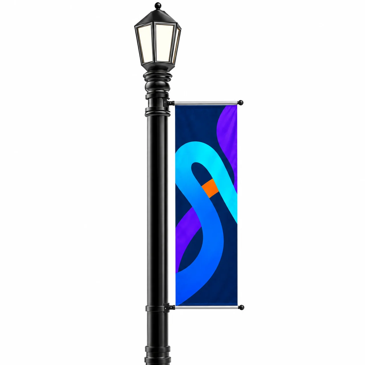 Pouličný stožiar Avenue s vlajkou na lampe