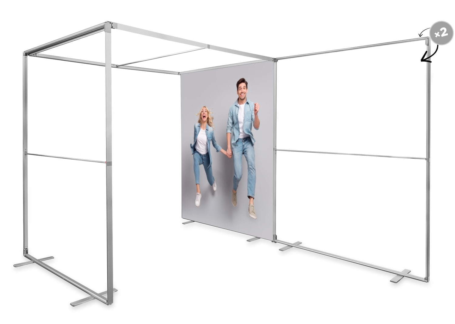 Strecha MEGA SEG 100x200 cm namontovaná na stenách MEGA SEG